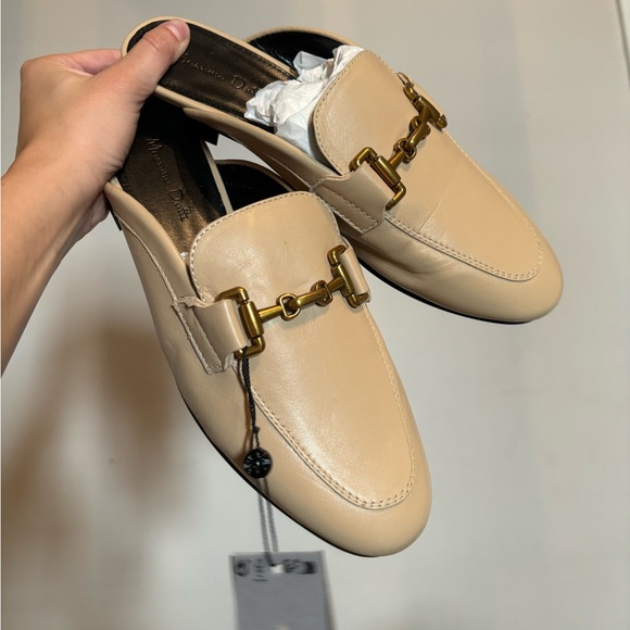 NWT Massimo Dutti beige loafer slip ons - Picture 2 of 7